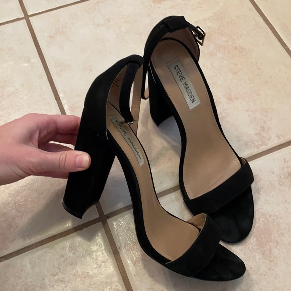 Steve Madden Black Suede Heels